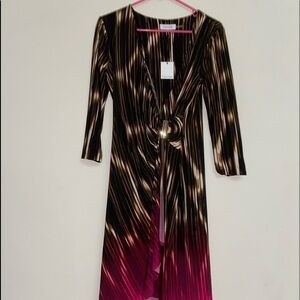 Calvin Klein ombré gold to pink, mid sleeves dress size Small NWT